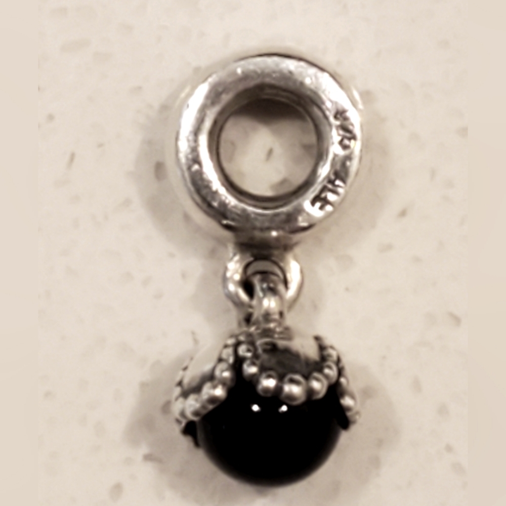 Authentic Pandora Dangle Onyx Drop Charm
